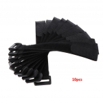 10 tk/komplekt &otilde;ngeritva rihma kinnitusrihma maagiline kleebis Elastne universaalne pulk Ti must
