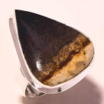 Petrified Wood Gemstone Ring Handmade Unique Design Women's Jewelry 7 i3z12