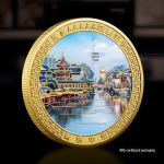 Nanjingi Konfutsiuse templi metallist reljeefne medal &ndash; 5A maaliline koht, kultuuriline m&auml;lestusm&uuml;ntide suveniiride kollektsioon 40mm