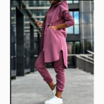 Naiste mood vabaaja fliisist kapuutsiga dressipluusikost&uuml;&uuml;m M roosa