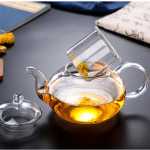 400&ndash;1600 ml Filtreeritav kuumakindel paksendatud klaasist teekann, k&otilde;rge boorsilikaatklaasist lilledega teekann, soojendatav klaasist tee