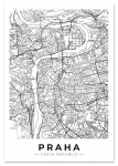 Plakat mapa plan miasta Praga 21x29,7 cm A4