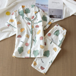 2025. aasta Jaapani stiilis lihtsad l&uuml;hikesed naised, naised, 100% puuvillane marli l&uuml;hikeste varrukatega p&uuml;ksid, naiste pidžaama&uuml;likond, armsad pidžaamakomplektid avaleht M