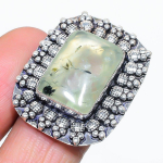 Prehnite Handmade 925 Sterling Silver Jewelry Ring Size 9 p9a60