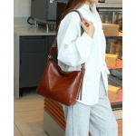 Kott Naiste Crossbody kott Ehtsast nahast naiste kott &auml;mbrikott Premium Touch Taimpargitud nahast vanaaegne kott tumepruun v&auml;rv