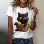 Suvine Naiste T-s&auml;rk Kassi Prindiga Vabaaja L&uuml;hikeste Varrukatega 3D T-s&auml;rgid Mood Streetwear Meeskonna Kaela Pullover &Uuml;lisuur Naiste R&otilde;ivad S