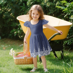 T&uuml;drukute v&auml;ikelapse varrukakleit kleidid vabaaja peo koolikleidid riided t&uuml;drukutele 120 tumesinine