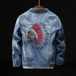 Meeste Vintage Denim Jakk Suur Suurus Pesta Casual Jakk L&otilde;tv Mugav Jakk XL sinine