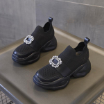 Sisemise k&otilde;rgendusega isa kingad naiste hingavad suvised 2025 uued v&auml;ikesed paksu tallaga praetud t&auml;nav elastne kootud v&otilde;rk naiste kingad 35