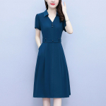 Suvine vintage mood sale midi kleit naistele Prantsuse retro v&ouml;&ouml;kohta r&otilde;hutav elegantne emakle kleit M sinine