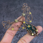 Chrysoprase Handmade Copper Wire Wrap Jewelry Pendant 3.55 o0u73