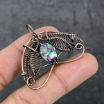 Mosaic Jasper Handmade Copper Wire Wrap Jewelry Pendant 1.58 b9i10