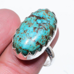Tibetan Turquoise Handmade 925 Sterling Silver Jewelry Ring Size 6 h0s41