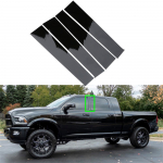 4 tk Piano Black posts samba komplekt, ukse trimmi katte komplekt Dodge RAM 1500 2500 3500 2009-2018 jaoks