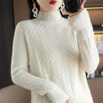 Naiste mood vabaaja s&uuml;gistalv &uuml;hev&auml;rvilise tr&uuml;kiga pikkade varrukatega poolkaelusega topid Naiste r&otilde;ivad Villased kudumid Kampsunid L beež