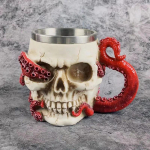 Uued Vikingi 3D Skull &otilde;llekruusid 304 roostevabast terasest uudsed kohvitassi Halloweeni kingitused