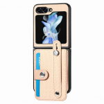 Kaardihoidjaga ja randmepaelaga rahakotikott Samsung Galaxy Z Flip 6 5 4 3 2 jaoks Flip6 Flip5 Flip4 Flip3 Flip2 5G PU nahast kate For Galaxy Z Flip 6 khaki