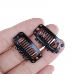 10/100 Toupee parukaklambrid, kummist seljaga juuksepikendused, mustad 9 hammast 10Pcs