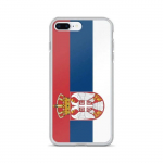 Coque iPhone &ndash; Drapeau Serbie &ndash; iPhone 8 Plus &ndash; Supp &ndash; Mitmev&auml;rviline &ndash; L&auml;bipaistev silikoon