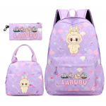 3 tk/komplekt Seljakott t&uuml;drukule kooli teismelisele &otilde;pilasele seljakott naistele seljakott l&otilde;unakottide ja pliiatsikotiga, kalasoomuste stiilis kotid