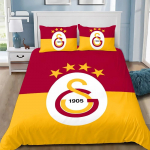 Galatasaray 3D Prinditud Voodipesukomplekt, Logo Jalgpalliklubi Tekikott Padjap&uuml;&uuml;rid T&auml;iskasvanud T&uuml;drukule Poisile Kingitus, S&uuml;nnip&auml;evakink 175x220cm