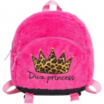 Sac &agrave; Dos Fille 27cm Rose Peluche Douce Mod&egrave;le Diva Princess Id&eacute;al Maternelle et Sorties