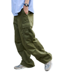 WEGO Unisex Laiad Cargo L&otilde;dvad Vabaaja Laiad Korea Pika L&otilde;ikega Khaki P&uuml;ksid, Sobivus, Streetwear, Alaosad, P&uuml;ksid, Stiil, Kevad, Suvi, S&uuml;gis, black