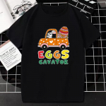 Lihav&otilde;ttep&uuml;hade T-s&auml;rk Kawaii Bunny Print L&uuml;hikeste varrukatega Topid Mood vabaaja naiste T-s&auml;rk Easter Basekt Eggs Tees Oversized T-s&auml;rk Ropa Mujer 4XL
