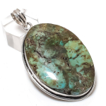 Natural Tibetan Turquoise 925 Sterling Silver Jewelry Pendant 2.52 d2h90