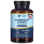 Magneesiumtsitraadi kapslid 1500mg B6-vitamiiniga | 120 vegan tabletti | 450mg elementaarset Mg