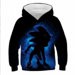 S&uuml;gis 3D Sonic the Hedgehog tr&uuml;kiga kapuutsiga dressipluusid moekad vabaaja spordi pikkade varrukatega laste poiste kapuutsiga dressipluusid 160