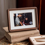 Retro K&auml;sit&ouml;&ouml; Puidust Fotoraam Passepartuuga, Vertikaalne/Horisontaalne Seisev Lauafotoraam Riputatav Seinakaunistus 6 inch