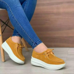 Moodsad Uued Naiste Paksude Taldadega Vabaaja Tossud Madalad Suede Mugavad Paeladega Platvormkingad Suurused 35-43 Zapatillas De Mujer 35 kollane