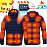 Meeste soojendusega kapuutsiga puuvillane jakk s&uuml;sinikkiuga v&auml;litingimustes soojuse tagamiseks XL