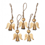 Rustikaalne kuld 5 tk kelladega kaitseingli kaunistused j&otilde;ulupuu kaunistamiseks, k&auml;sitsi valmistatud m&auml;lestuskingitus