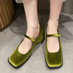 Uued luksuslikud naistejalatsid Seemisnahast br&auml;nd Tursked Pumps Kevadkleit Peokleit Mood Kandiline Toe Marie Jane Lolita Naiste sandaalid Mujer 36 roheline