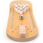 &reg;RisingFF Mini jeu de bowling, jeu de table de bowling avec 10 quilles et boule de bowling en m&eacute;tal