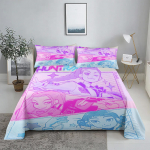 K-Pop D-Deemonik&uuml;tid 3D Digitaalne Lamevoodipesukomplekt Tr&uuml;kitud Magamistoa Voodilina Padjap&uuml;&uuml;r Voodipesukomplekt Kodu Kaunistamiseks 110X230cm(2Pcs)