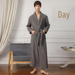 Paksustatud ja pikendatud imav hommikumantel paaridele - pikk naiste yukata &ouml;&ouml;s&auml;rk Extra Large