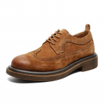Luksuslikud meeste Briti Brogues stiilis t&auml;navar&otilde;ivad Vintage Paks platvormk&otilde;rgendus Vabaaja nahast kingad Pehmed meeste pidulikud kingad 38