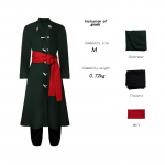 Roronoa Zoro Cosplay Anime Kost&uuml;&uuml;m &Uuml;htne Roheline Jakk V&ouml;&ouml; P&uuml;ksid Peapael Zoro Parukas &Uuml;likonnad Halloween Meeste Konventsiooni R&otilde;ivad 2XL beež