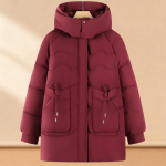 Suured suurused 4XL-8XL Keskealiste naiste talvised pikad mantlid kapuutsiga, elegantsed, paksud, soojad, &uuml;lem&otilde;&otilde;dulised parkad, naiste jakid 4XL punane