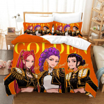 Kpop Deemonik&uuml;tid Tekikate Komplekt Multikas Anime Rumi Zoey Mira HUNTR X Voodipesu Komplekt Tekikate Padjap&uuml;&uuml;r Voodikomplekt &Uuml;heinimese Kuninglik EU Twin 135x200cm