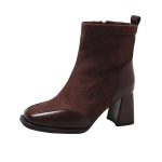 Mood Naiste Mood poolsaapad Kandiline varba platvorm K&otilde;rged kontsad T&otilde;mblukuga poolsaapad Naiste kingad S&uuml;gis Talv Must Soe Lihtne 2024 42