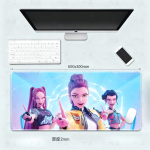 Kpop Deemon T&uuml;drukute Grupi Hiirematt, XXL Anime Klaviatuuripadi, M&auml;ngimiseks Paks Lauamatt, Mustust H&uuml;lgav Pind 60x30 cm
