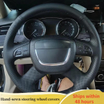 Leather Car Steering Wheel Cover For Skoda Octavia Octavia a5 a 5 Superb Auto steering wheel cover Car accessory Red Blue Thread
