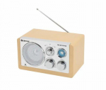 Raadio AM/FM - Denver - Heleda puidu mudel - AUX-sisend - AM/FM-tuuner - V&auml;rv pruun roheline/valge