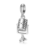 S925 sterlingh&otilde;bedast retro mikrofonipandla, moekad personaalsed k&auml;ev&otilde;ru DIY aksessuaarid, simuleeritud mikrofonimudeli ehted S925 sterling silver