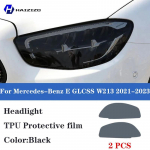 For Mercedes-Benz E GLCSS W213 - Car headlight protective film TPU protective sticker smoked black anti scratch and anti