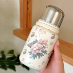 450/600ML Vaakumtermos Pudel Vintage Lilleline Roostevabast Terasest Isoleeritud Vee Pudel Kaasaskantavad Lekkimiskindlad Vaakumkolvid 600ml
